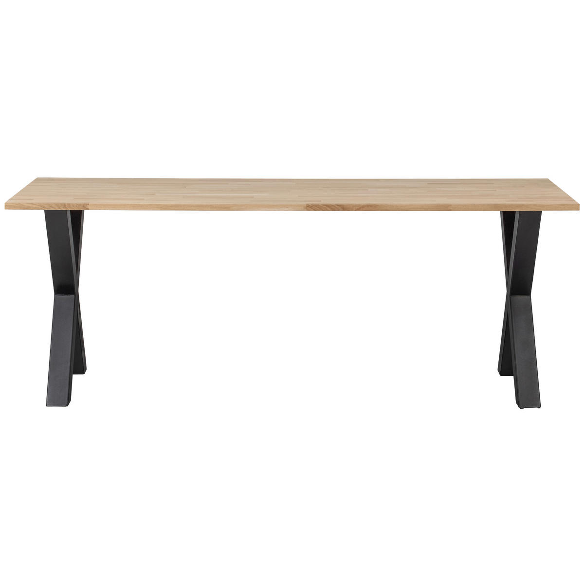 ESSTISCH in Holz 200/90/75 cm  - Eichefarben/Schwarz, Design, Holz/Metall (200/90/75cm) - Livetastic