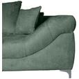 ECKSOFA  in Chenille Waldgrün  227/329 cm  - Waldgrün/Chromfarben, KONVENTIONELL, Textil/Metall (227/329cm) - Carryhome