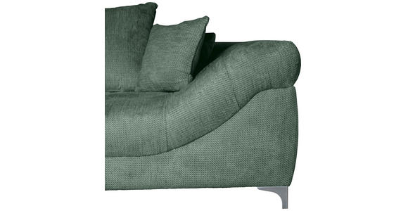ECKSOFA  in Chenille Waldgrün  227/329 cm  - Waldgrün/Chromfarben, KONVENTIONELL, Textil/Metall (227/329cm) - Carryhome