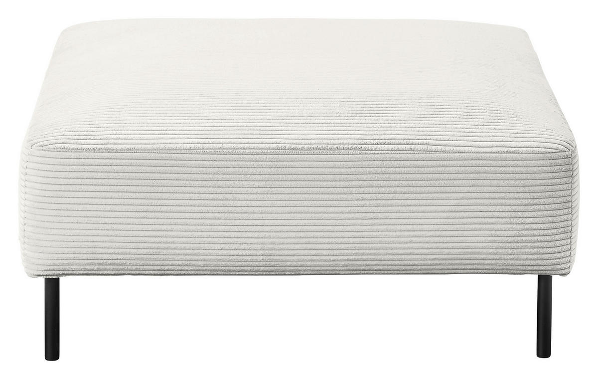 HOCKER in Textil Weiss  - Weiss/Schwarz, Design, Textil/Metall (100/41/100cm) - Johann Jakob