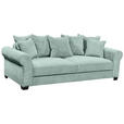SCHLAFSOFA mit Stoffauswahl, Liegefunktion, Rücken echt Cord Salbeigrün - Salbeigrün/Schwarz, KONVENTIONELL, Kunststoff/Textil (247/95/125cm) - Hom`in