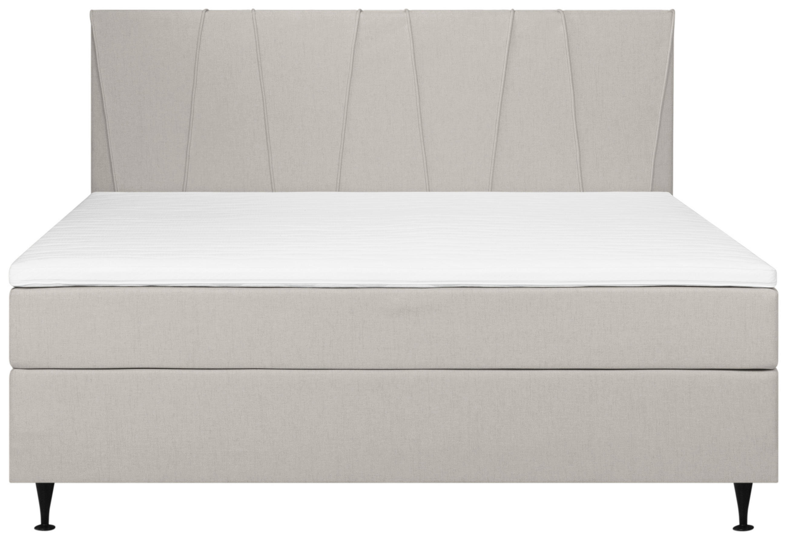 BOXSPRING-ÁGY 140/200 cm  bézs  - bézs/fekete, Modern, textil (140/200cm) - MID.YOU