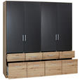 KLEIDERSCHRANK  in Dunkelgrau, Eiche Artisan  - Dunkelgrau/Silberfarben, Design, Holzwerkstoff/Kunststoff (181/197/54cm) - Carryhome
