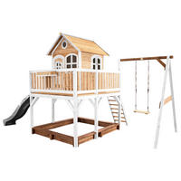SPIELTURM 541/291/277 cm  - Braun/Weiß, KONVENTIONELL, Holz/Kunststoff (541/291/277cm) - Ambia Garden