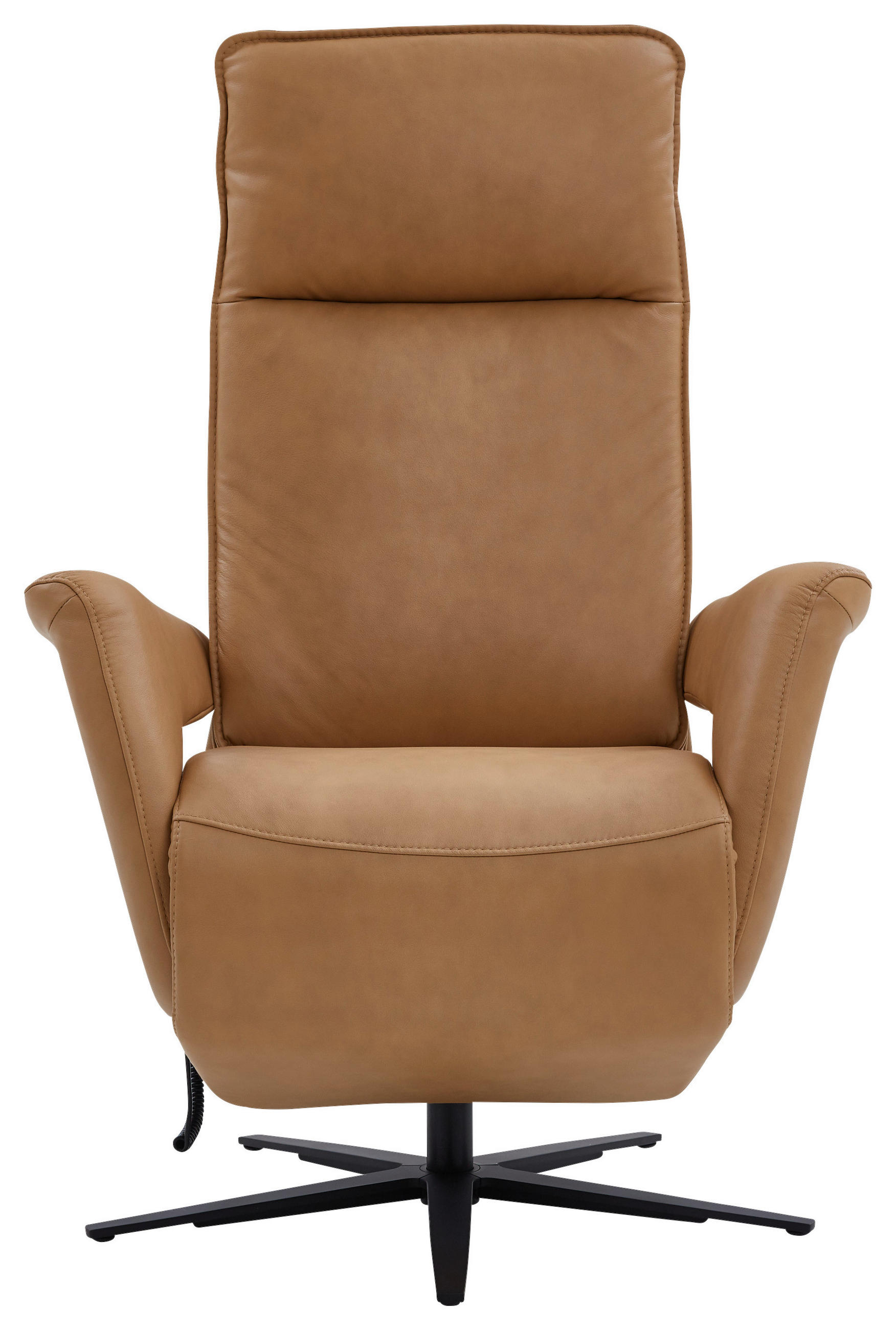 RELAXSESSEL Echtleder    - Gelb/Schwarz, Design, Leder/Metall (83/123/87cm) - Valdera