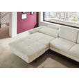 ECKSOFA Creme Cord  - Creme/Schwarz, Design, Textil/Metall (178/302cm) - Carryhome