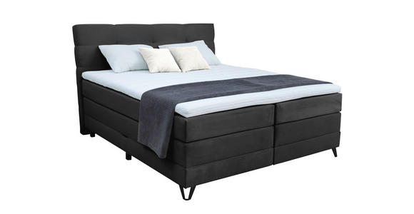 BOXSPRINGBETT 160/200 cm  in Schwarz  - Schwarz, KONVENTIONELL, Textil/Metall (160/200cm) - Carryhome