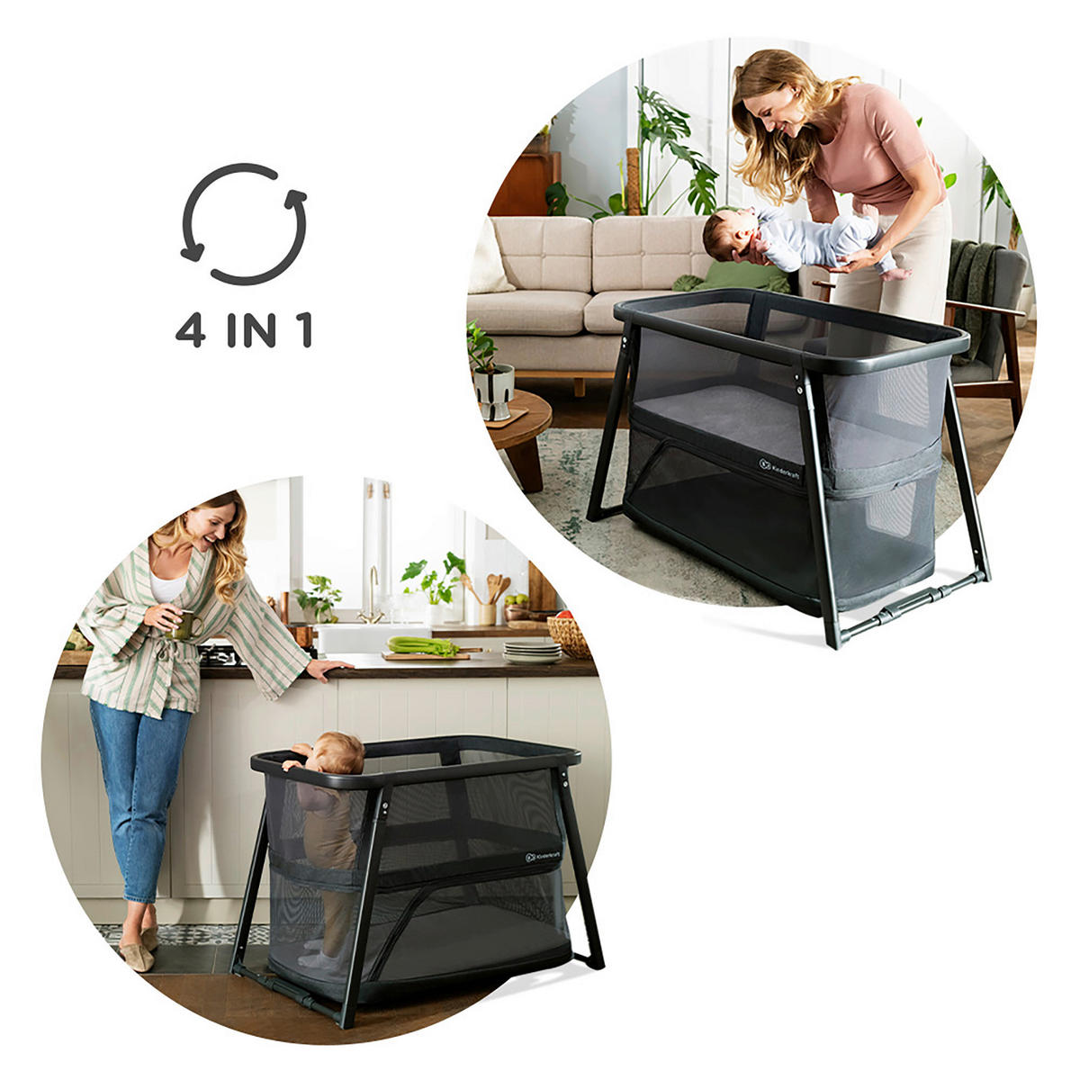 REISEBETT Sofi Plus   - Dunkelgrau, Basics, Textil/Metall (50/90cm) - kinderkraft