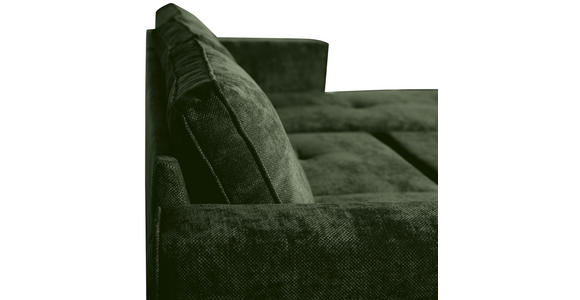 ECKSOFA Dunkelgrün Flachgewebe  - Dunkelgrün/Schwarz, KONVENTIONELL, Textil/Metall (252/162cm) - Carryhome
