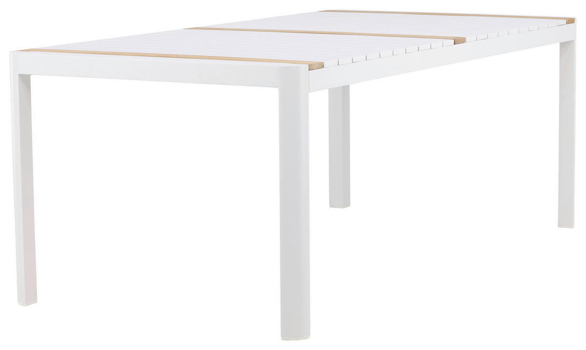 GARTENTISCH 100/75/200 cm Holz, Metall  - Weiß, KONVENTIONELL, Holz/Metall (100/75/200cm) - Gardenson