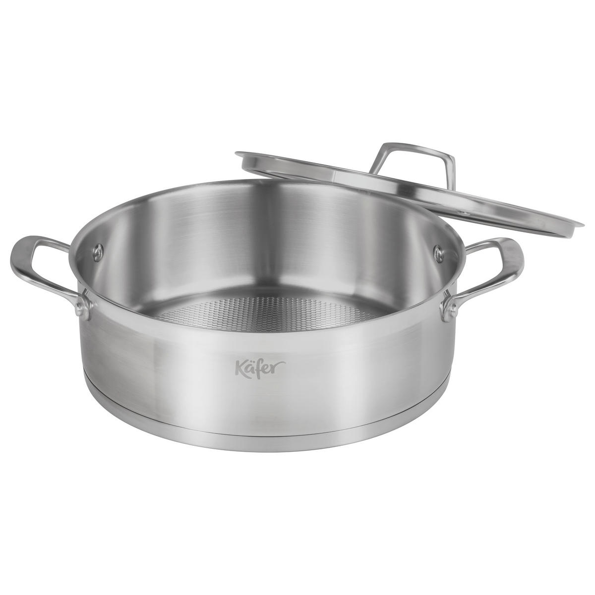 TÁLALÓSERPENYŐ 28 cm  - nemesacélszínű, Basics, fém (28cm) - Käfer