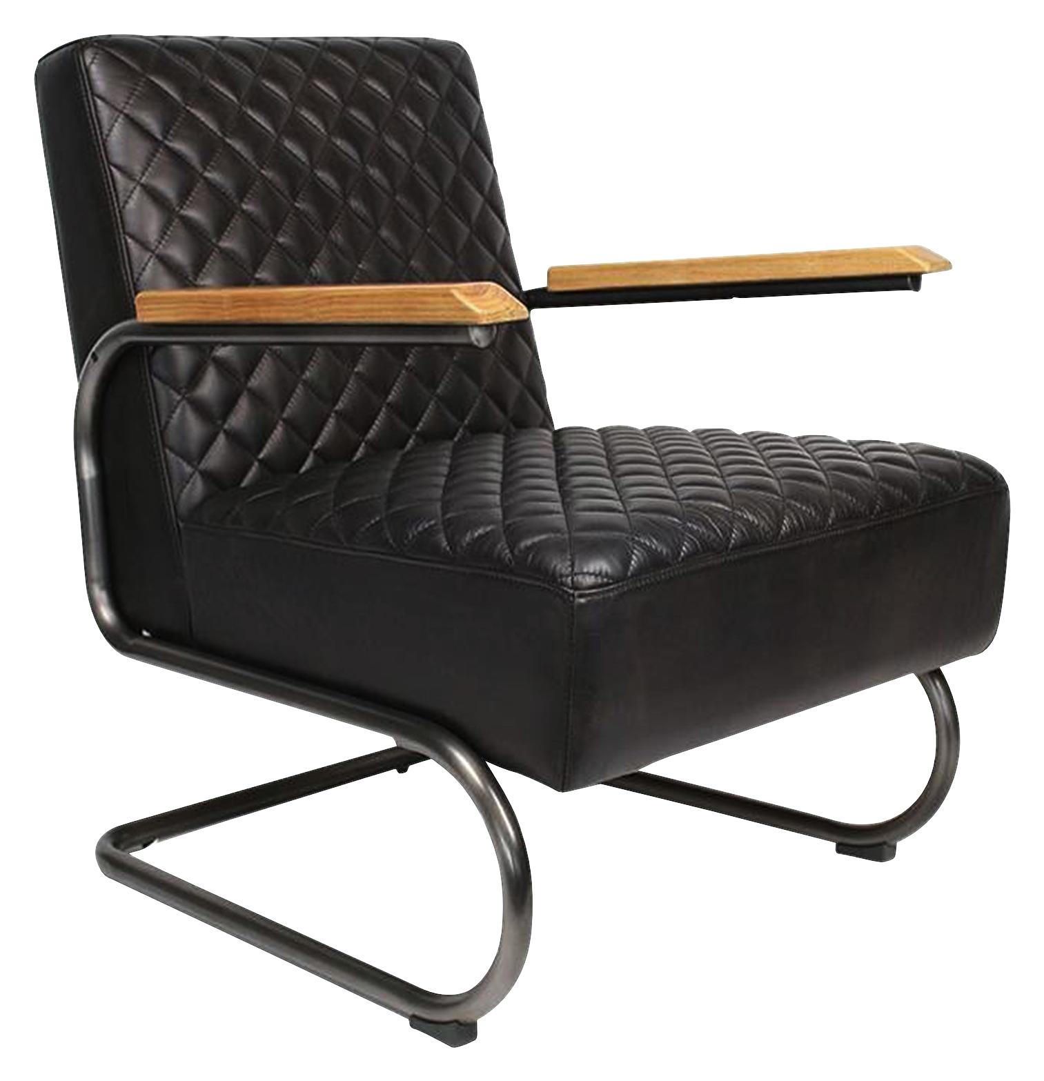 Sessel in Leder Schwarz