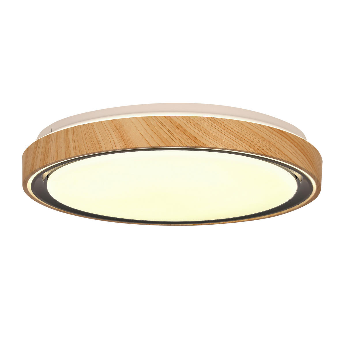 LED-TAKLAMPA Aflo 38/38/7.5 cm  - svart/ekfärgad, Natur, metall/plast (38/38/7.5cm)