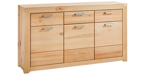 SIDEBOARD  160/88/40 cm 3 Schublade(n)  - Silberfarben/Buchefarben, Natur, Holz/Metall (160/88/40cm) - Cantus