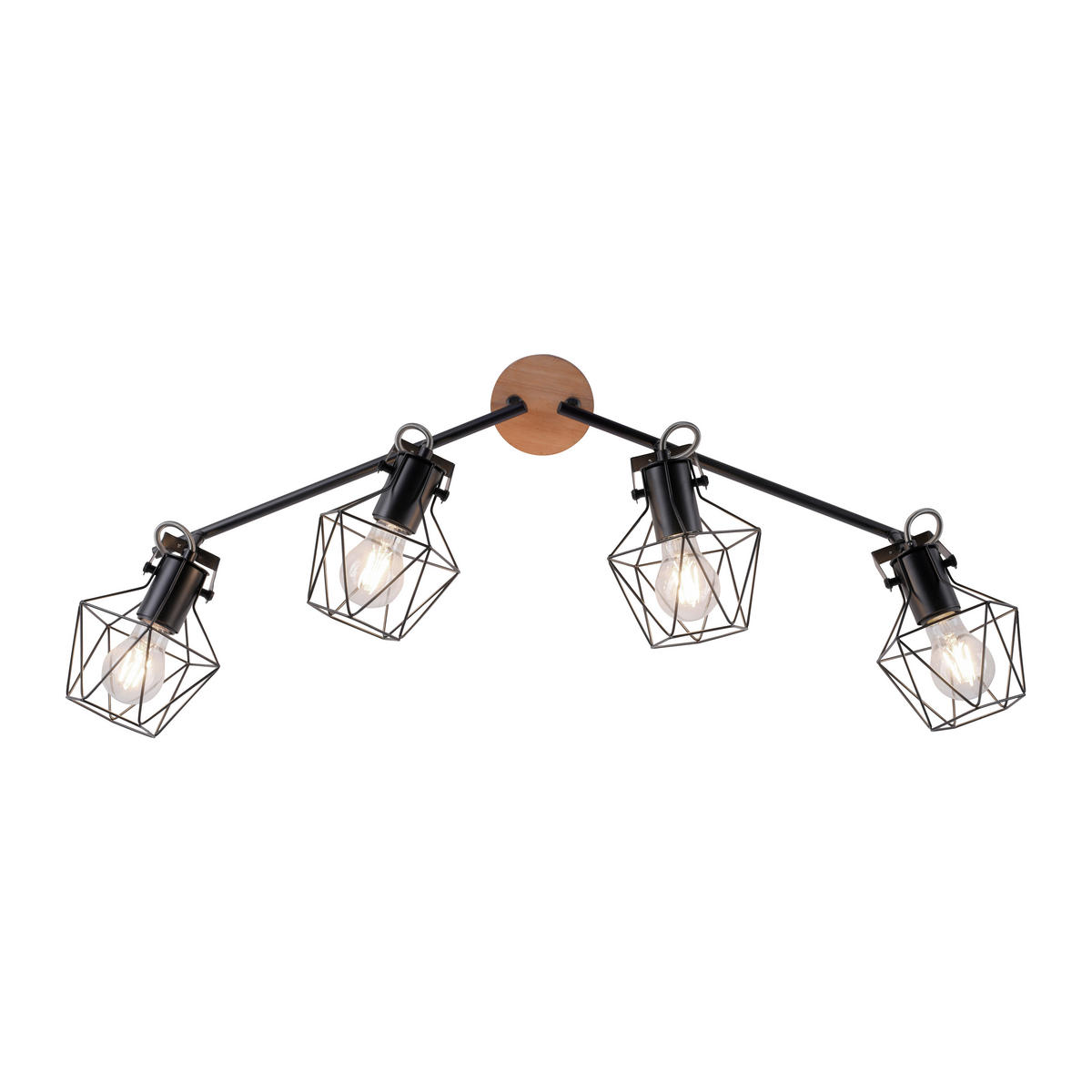 LED-DECKENLEUCHTE Jaro 110/109/30,5 cm   - Schwarz, Natur, Holz/Metall (110/109/30,5cm)