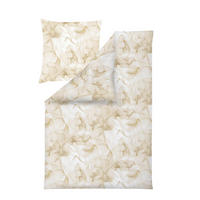 BETTWÄSCHESET Atelier Makosatin 160/210 cm  50 cm/70 cm  - Elfenbein, Basics, Textil (160/210cm) - Estella