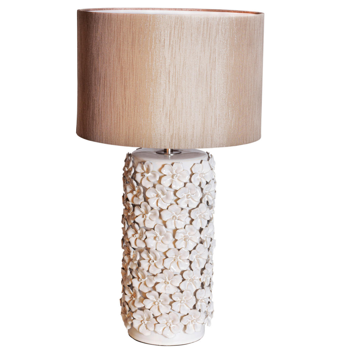 TISCHLEUCHTE 30/54.5 cm   - Beige, KONVENTIONELL, Keramik/Textil (30/54.5cm)