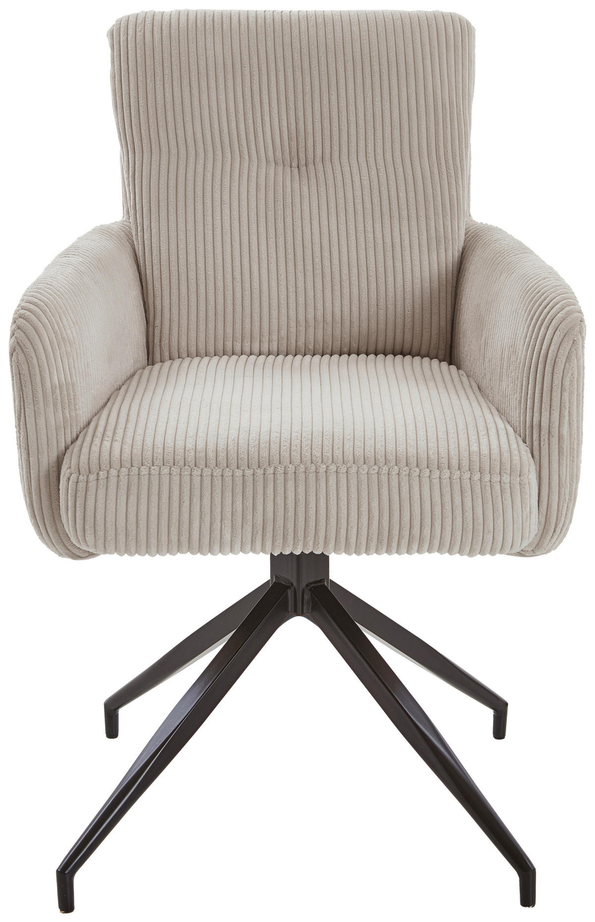 ARMLEHNSTUHL  in Eisen Cord  - Creme/Schwarz, Design, Textil/Metall (60/90/68cm) - Valdera