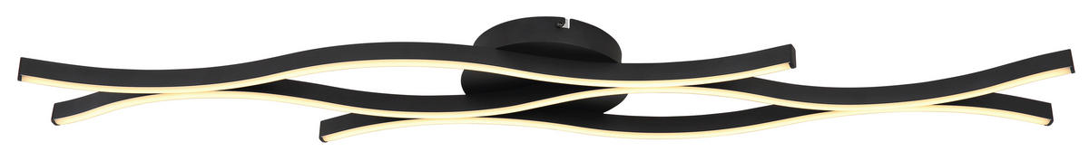 LED-DECKENLEUCHTE GERONIMO 108/18/6 cm   - Schwarz/Weiß, Design, Kunststoff/Metall (108/18/6cm) - Globo