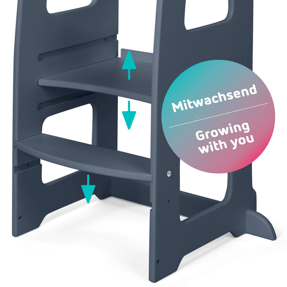 LERNTURM  - Grau, Basics, Holz (42,5/62,6/92cm) - Tobi