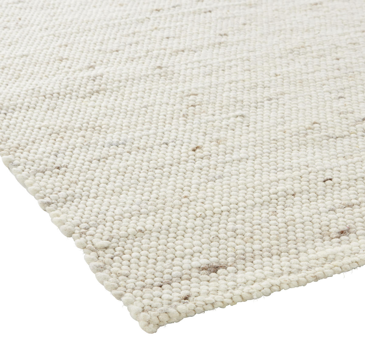 Handwebteppich 90x160 cm in Beige aus Mischgewebe | Hochflor-Teppiche