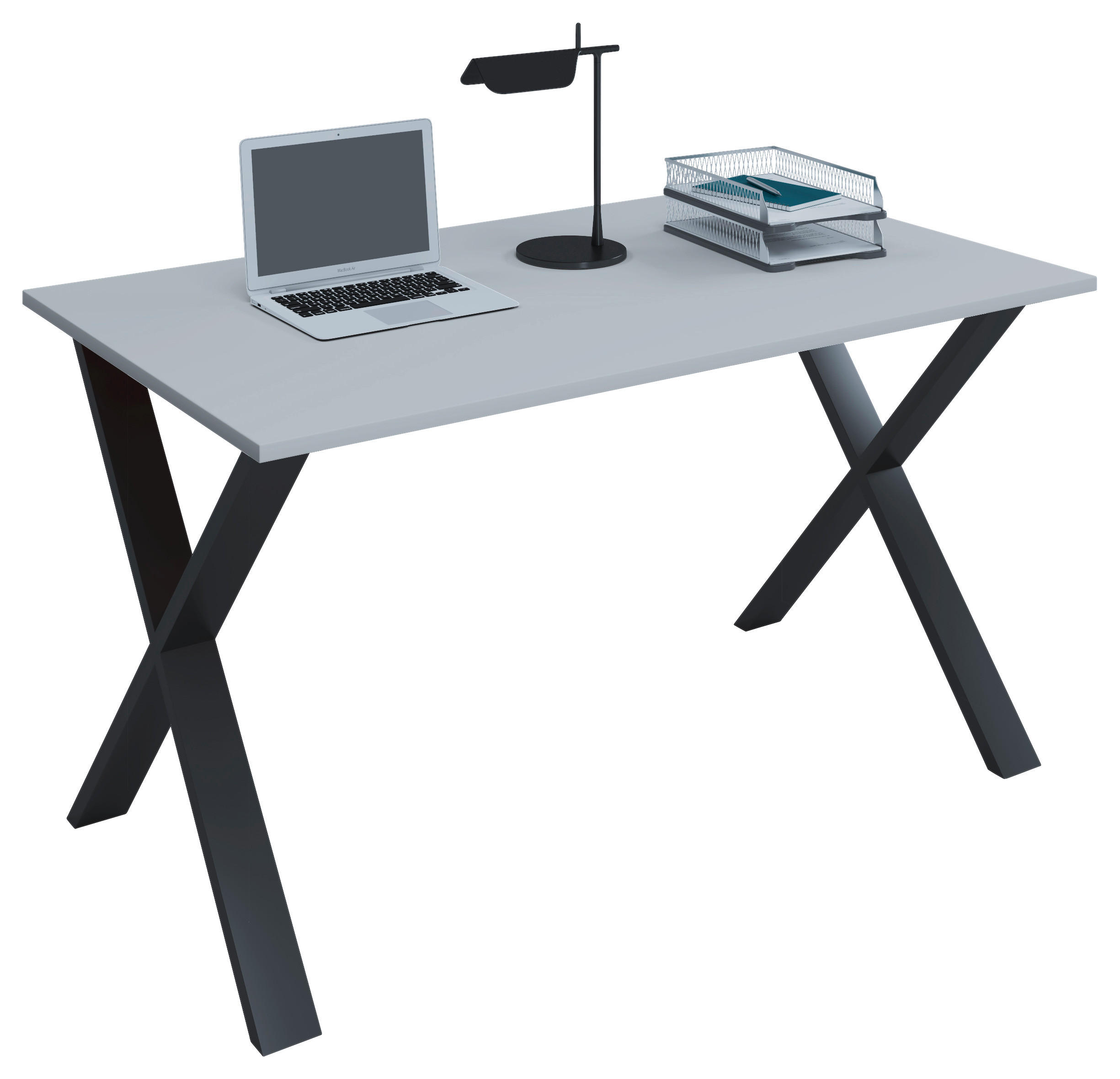 SCHREIBTISCH 140/80/76 cm Grau, Schwarz in verschiedenen Holz-Dekoren erhältlich  - Schwarz/Grau, MODERN, Holzwerkstoff/Metall (140/80/76cm) - MID.YOU
