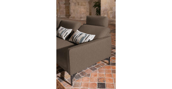 ECKSOFA in Flachgewebe Braun  - Anthrazit/Braun, Design, Textil/Metall (230/254cm) - Ambiente