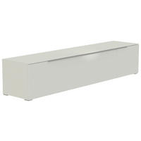 LOWBOARD Weiß, Alufarben  210/43/45 cm  - Alufarben/Weiß, Design, Glas/Holzwerkstoff (210/43/45cm) - Moderano