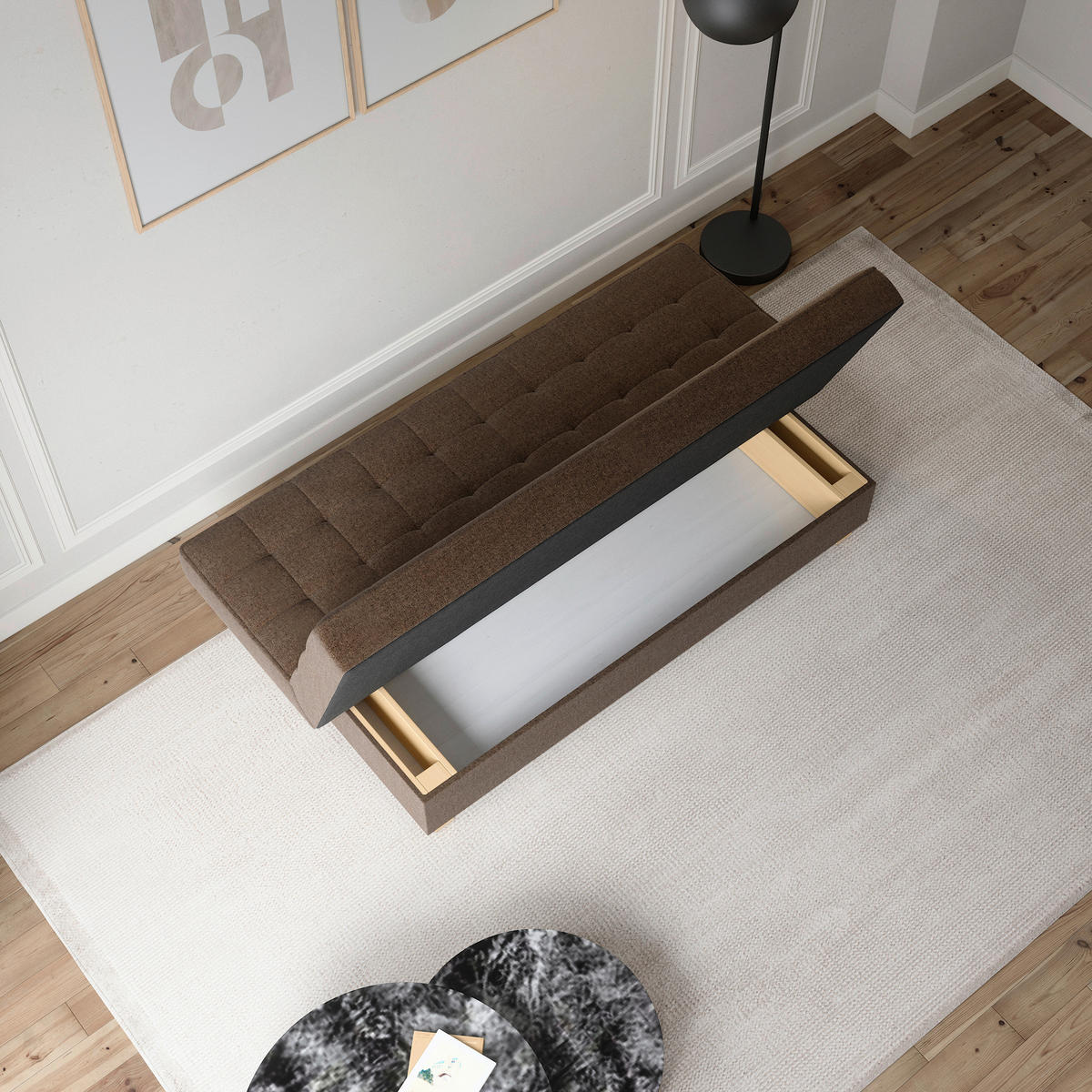 SCHLAFSOFA Braun  - Braun, Design, Holzwerkstoff/Kunststoff (192/92/95cm) - MID.YOU