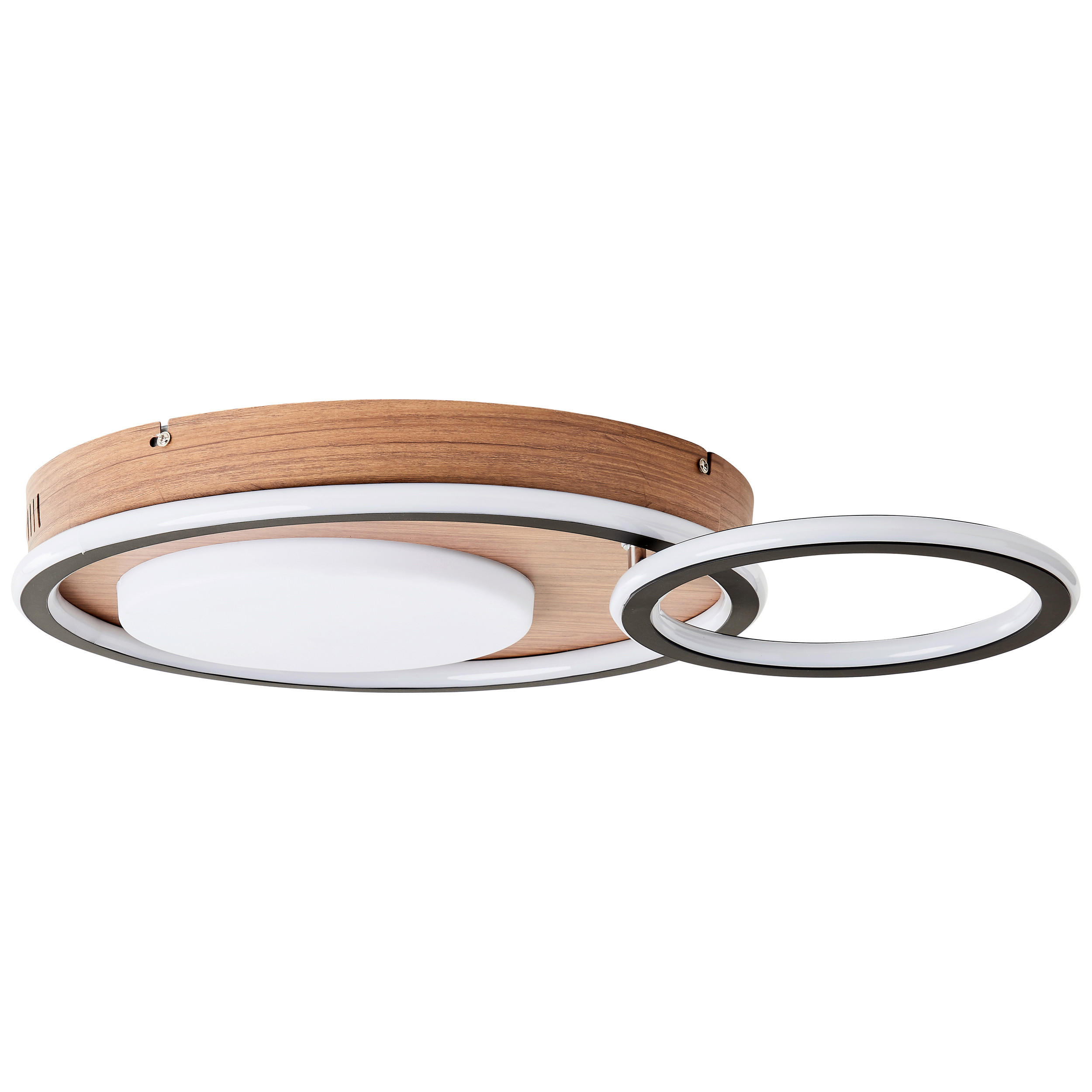 LED-DECKENLEUCHTE Karney 39,4/57/8 cm   - Schwarz/Braun, Design, Kunststoff/Metall (39,4/57/8cm)