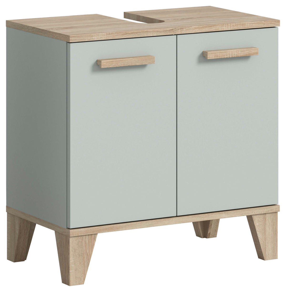 WASCHTISCHUNTERSCHRANK  - Graugrün/Eiche San Remo, MODERN, Holzwerkstoff/Kunststoff (60/61/34cm) - MID.YOU