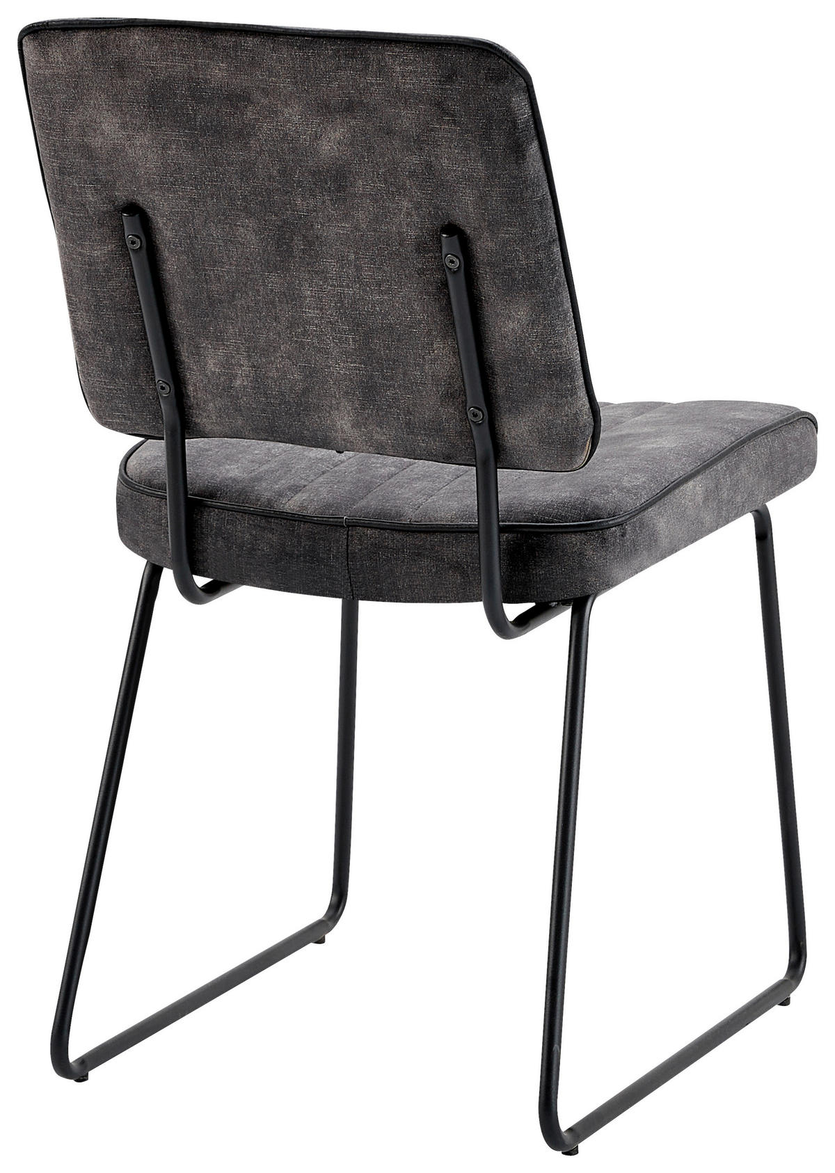 STUHL-SET 2 Stück  in Stahl Samt Metall, Textil  - Anthrazit/Schwarz, MODERN, Textil/Metall (45/83/61cm) - MID.YOU