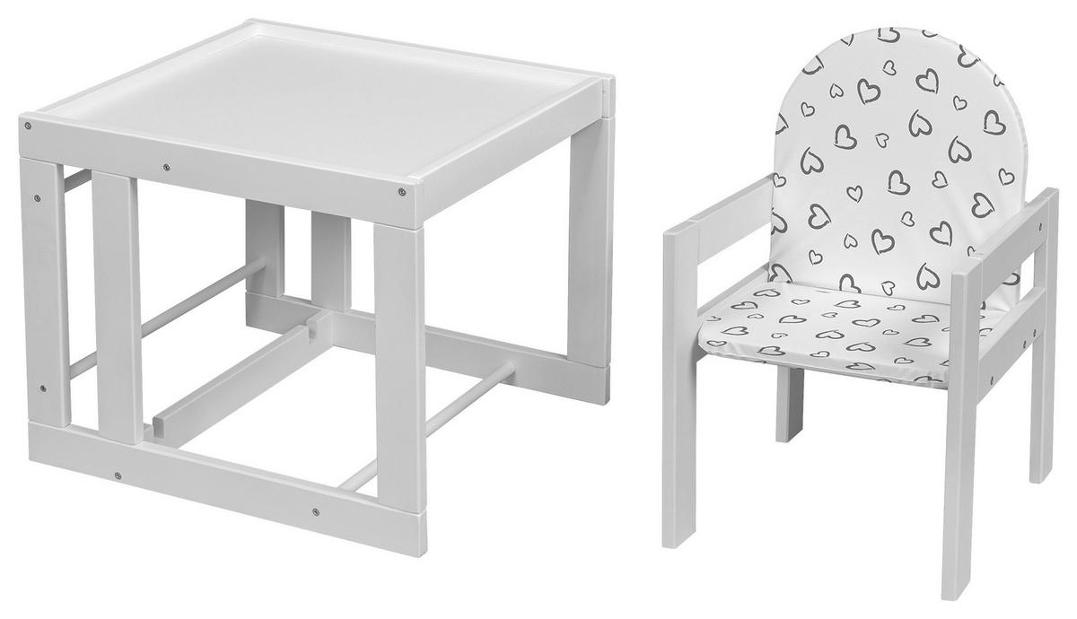 KOMBINOVANÁ VYSOKÁ ŽIDLE, buk, bílá - bílá, Basics, dřevo - My Baby Lou