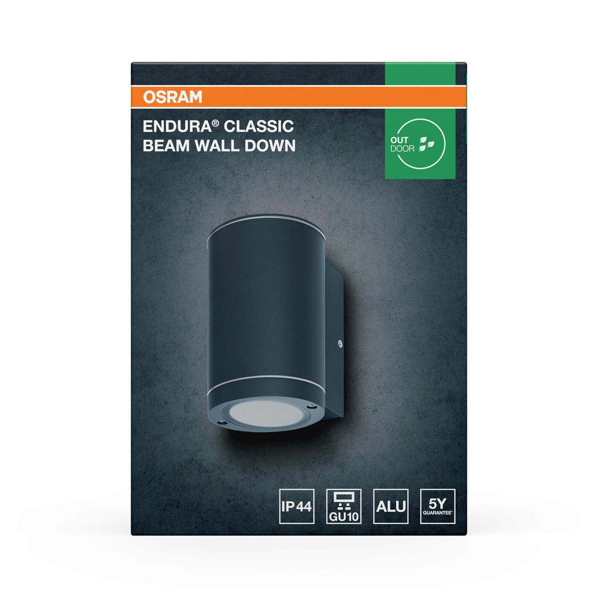 AUßENLEUCHTE 10,4/9,2/14,6 cm   - Dunkelgrau, Basics, Glas/Metall (10,4/9,2/14,6cm) - Osram