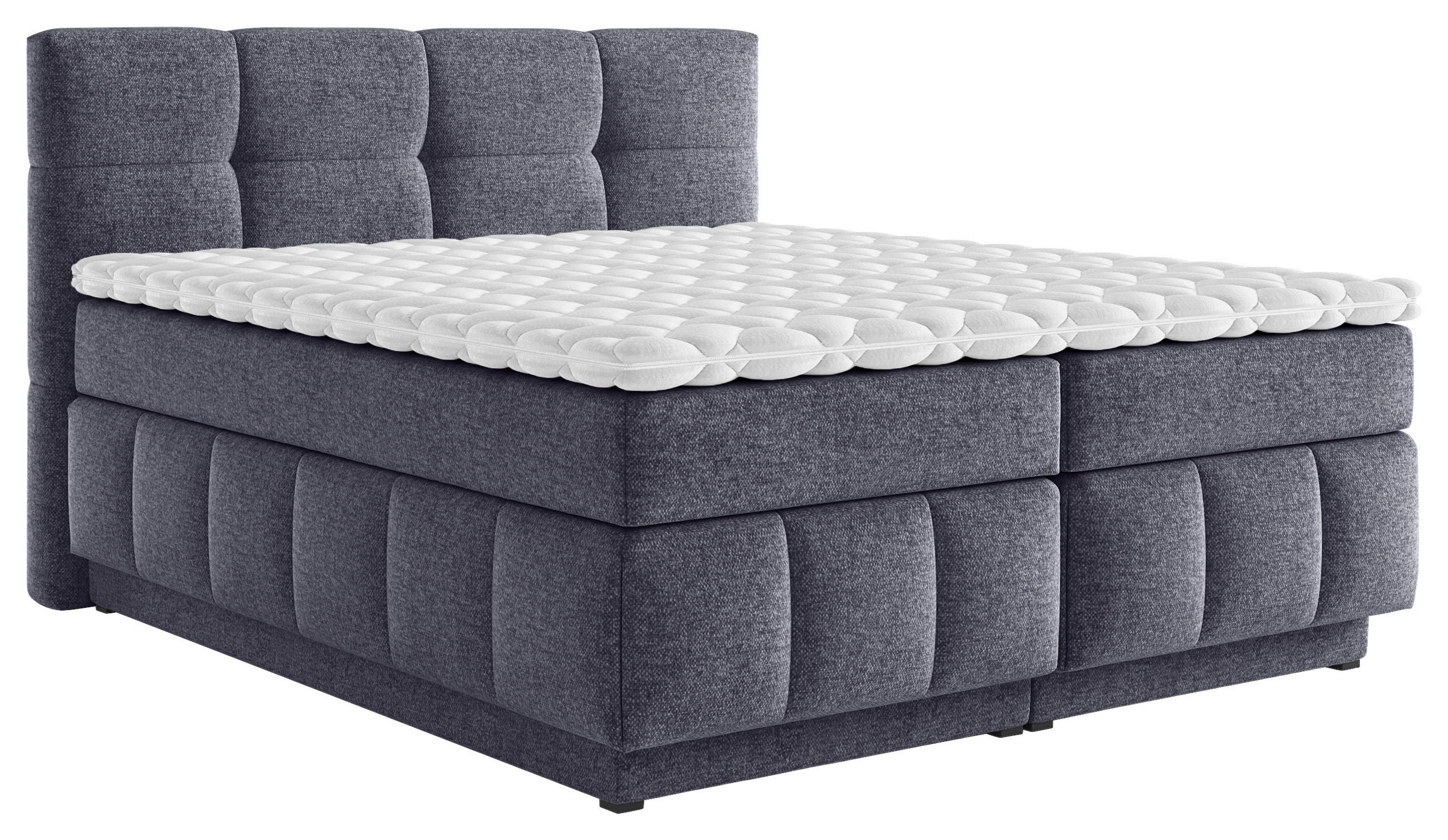 BOXSPRINGBETT 180/200 cm  in Dunkelblau  - Schwarz/Dunkelblau, Konventionell, Kunststoff/Textil (180/200cm) - Carryhome