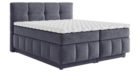 BOXSPRINGBETT 180/200 cm  in Dunkelblau  - Schwarz/Dunkelblau, KONVENTIONELL, Kunststoff/Textil (180/200cm) - Carryhome