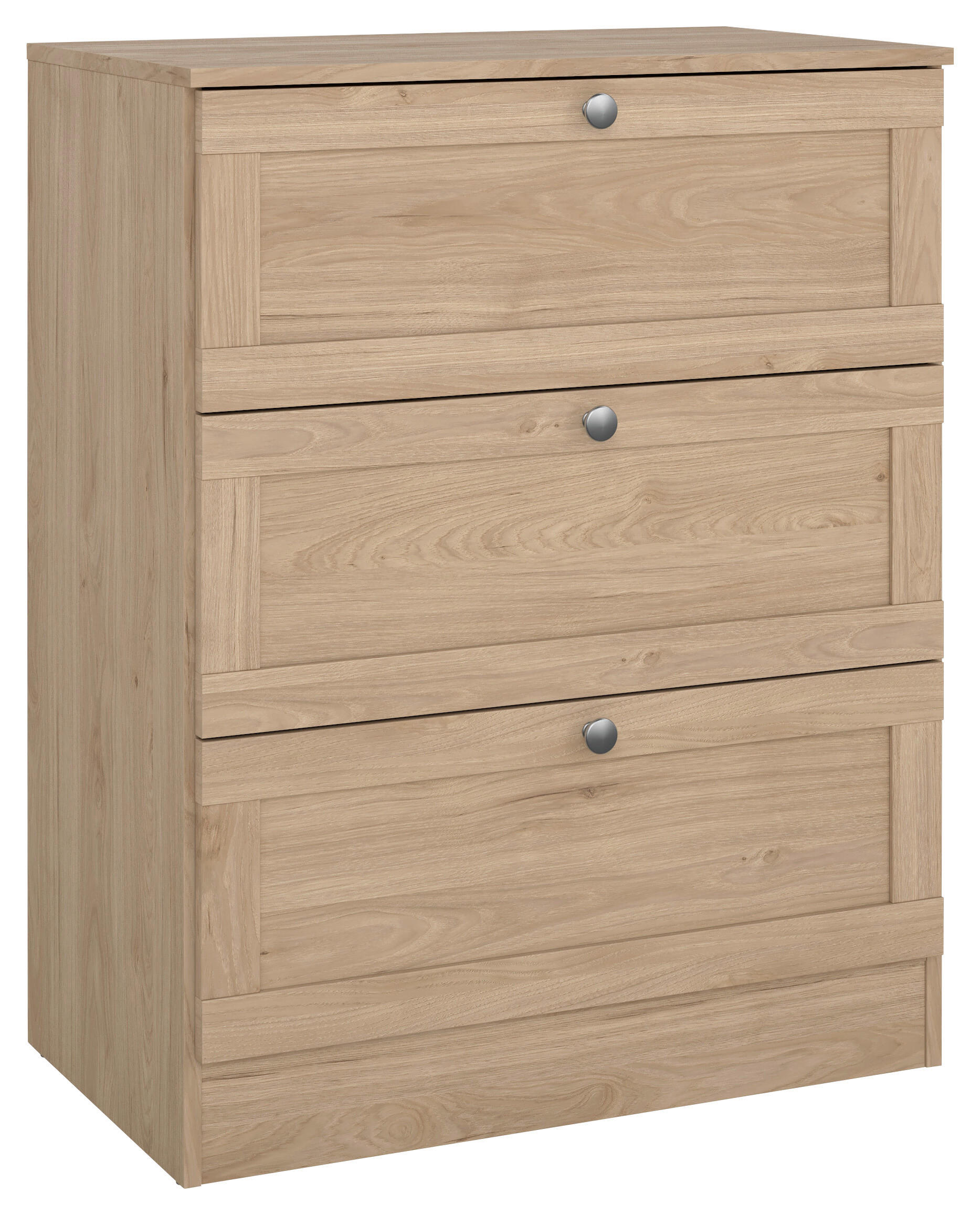 KOMMODE  in 70,2/88,95/41,5 cm  - Eichefarben/Silberfarben, MODERN, Holzwerkstoff/Metall (70,2/88,95/41,5cm) - MID.YOU