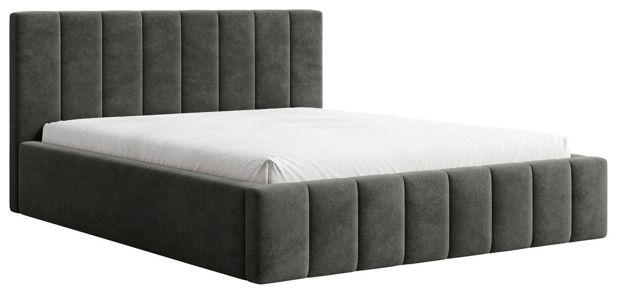 POLSTERBETT Lattenrost, Bettkasten Anthrazit 140/200 cm  - Anthrazit/Schwarz, MODERN, Holz/Kunststoff (140/200cm) - MID.YOU