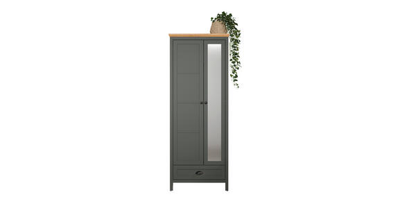 GARDEROBENSCHRANK 77/198/39 cm - Eichefarben/Schwarz, ROMANTIK / LANDHAUS, Holzwerkstoff/Kunststoff (77/198/39cm) - Landscape