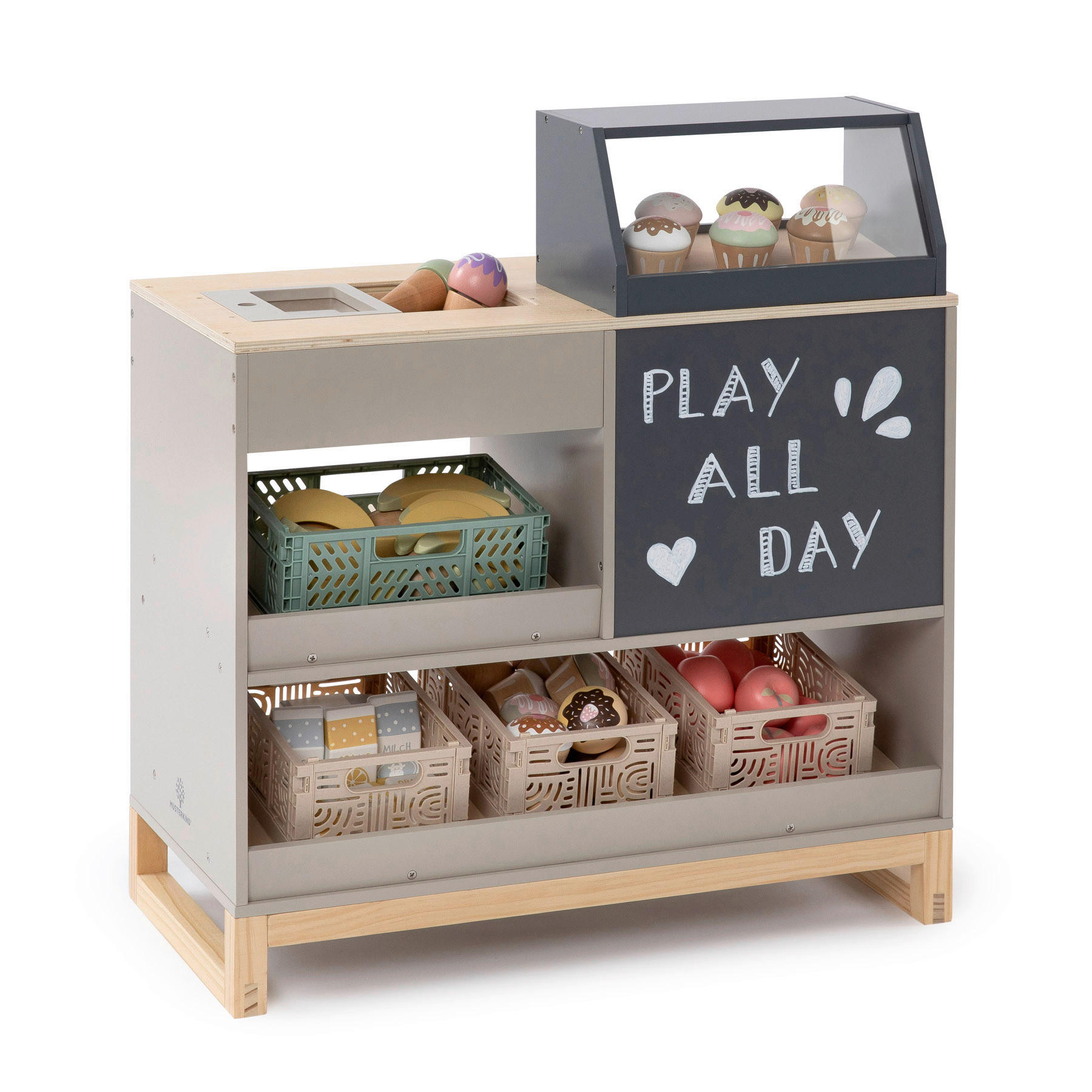 KAUFLADEN - Hellgrau/Naturfarben, Basics, Holz (59/30/64cm) - MUSTERKIND