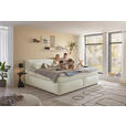 BOXSPRINGBETT 180/200 cm,  in Creme, Matratze, Topper, H3 + H4 = fest + sehr fest  - Creme/Schwarz, LIFESTYLE, Kunststoff/Textil (180/200cm) - Esposa