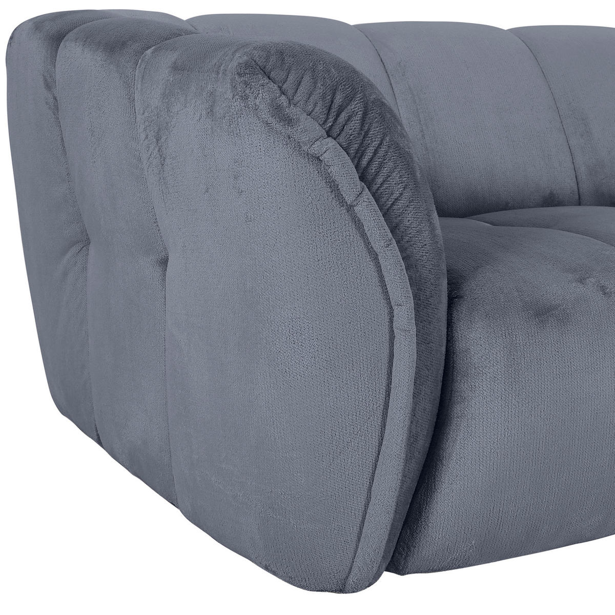 BIGSOFA in Plüsch Petrol  - Petrol/Schwarz, Konventionell, Kunststoff/Textil (220/67/106cm) - MID.YOU