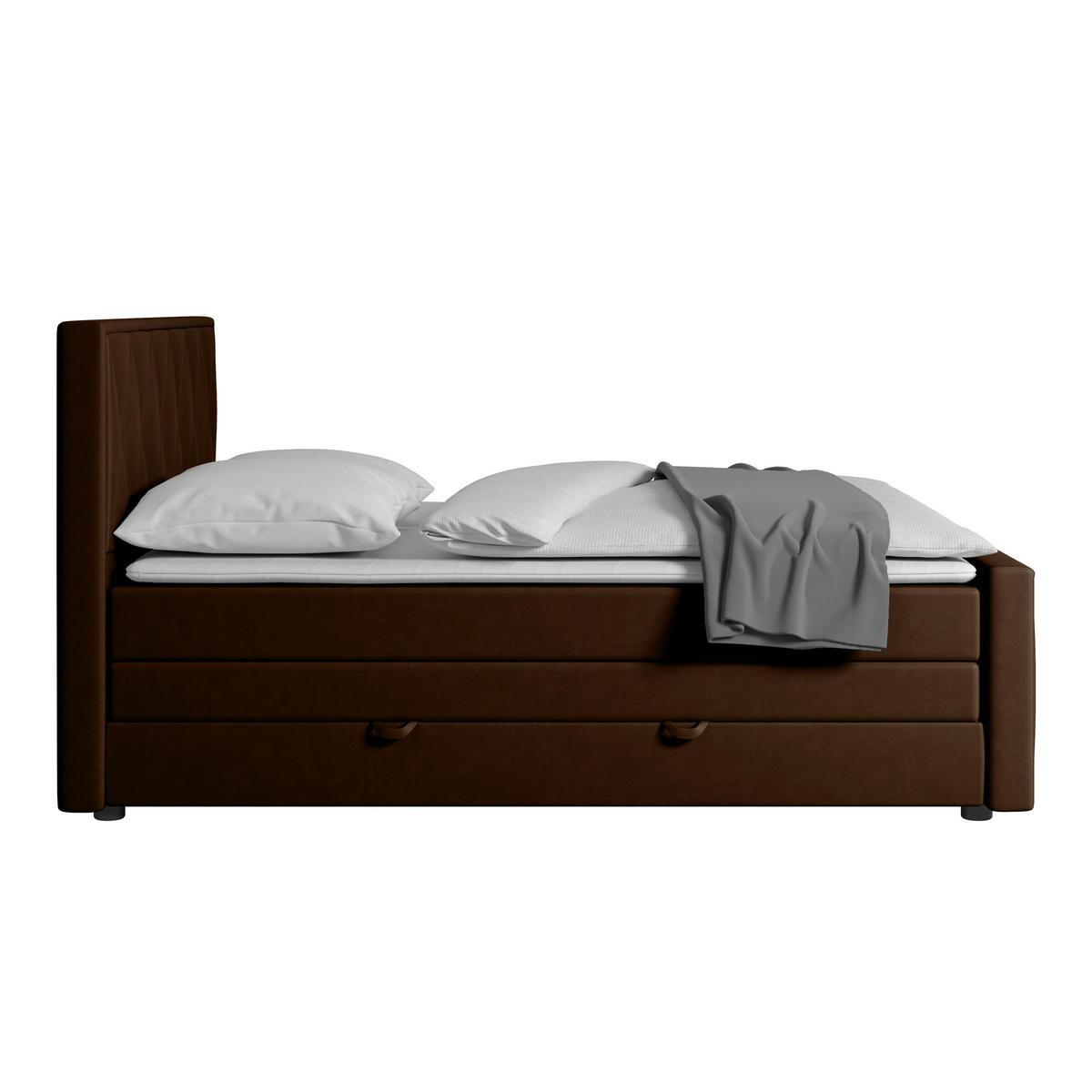 BOXSPRINGBETT 180/200 cm  in Braun  - Schwarz/Braun, Modern, Holz/Textil (180/200cm) - MID.YOU