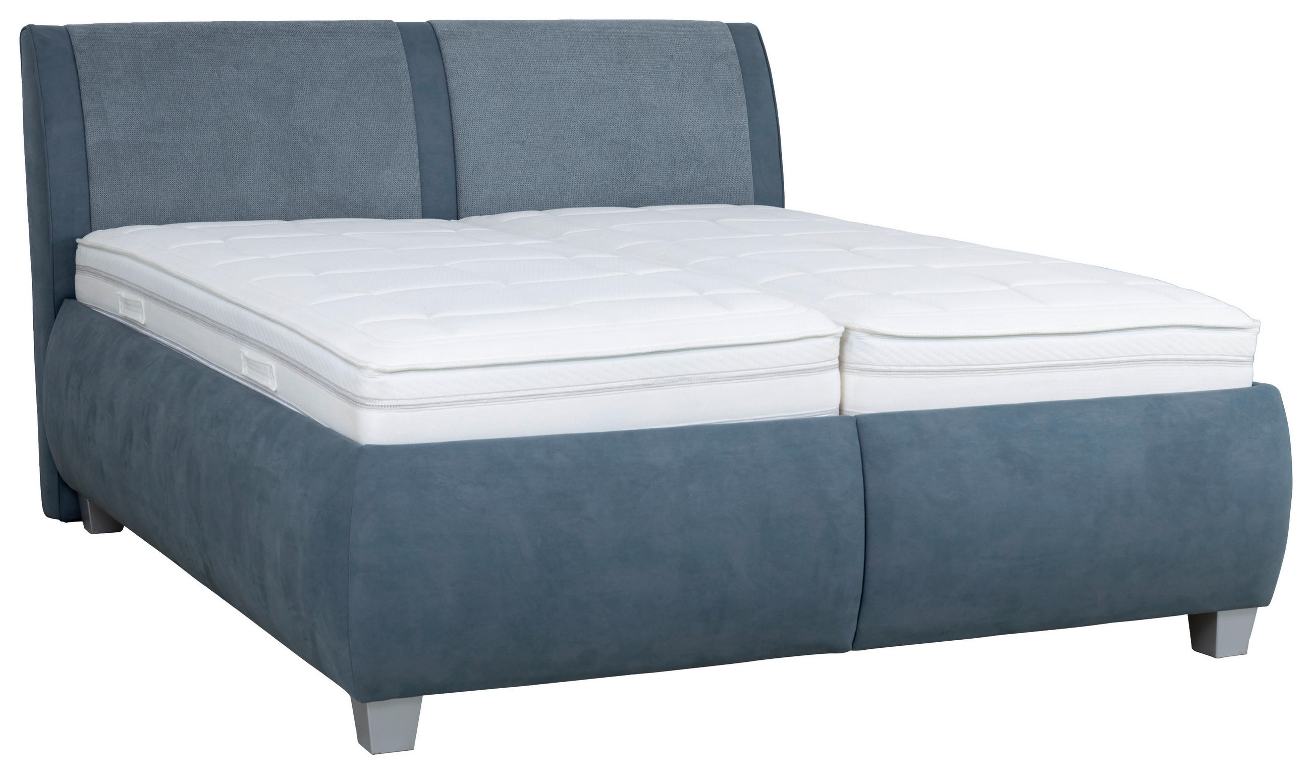 TAPECIRANI KREVET   180/200 cm   plavkastosiva  - bijela/srebrne boje, Moderno, drvni materijal/tekstil (180/200cm) - Beldomo - Sleep