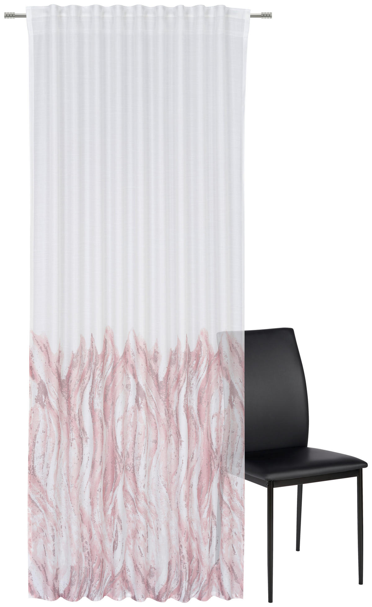 HOTOVÝ ZÁVĚS, poloprůhledné, 140/245 cm - pink/cappuccino, Basics, textil (140/245cm) - Esposa