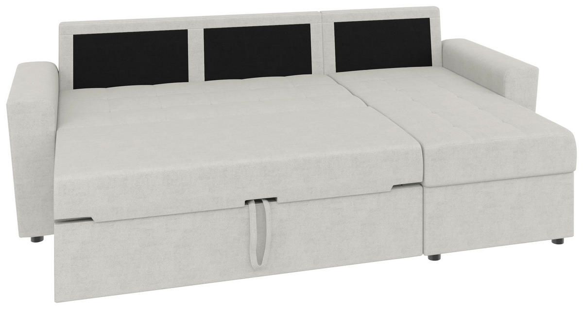 ECKSOFA TERMOLI in Jacquard Beige  231/155 cm  - Beige/Schwarz, Design, Kunststoff/Textil (231/155cm) - MID.YOU