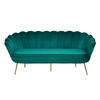 3-SITZER-SOFA in Samt Grün  - Goldfarben/Grün, MODERN, Textil/Metall (180/78/76cm) - Livetastic