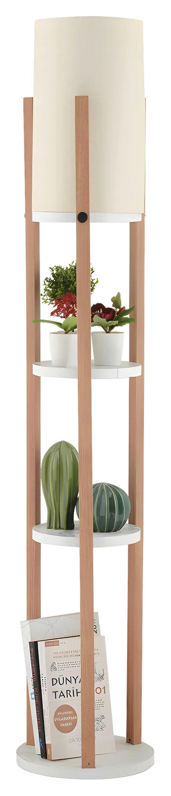 STEHLEUCHTE 21/135 cm    - Creme/Weiß, Design, Holzwerkstoff/Kunststoff (21/135cm) - P & B