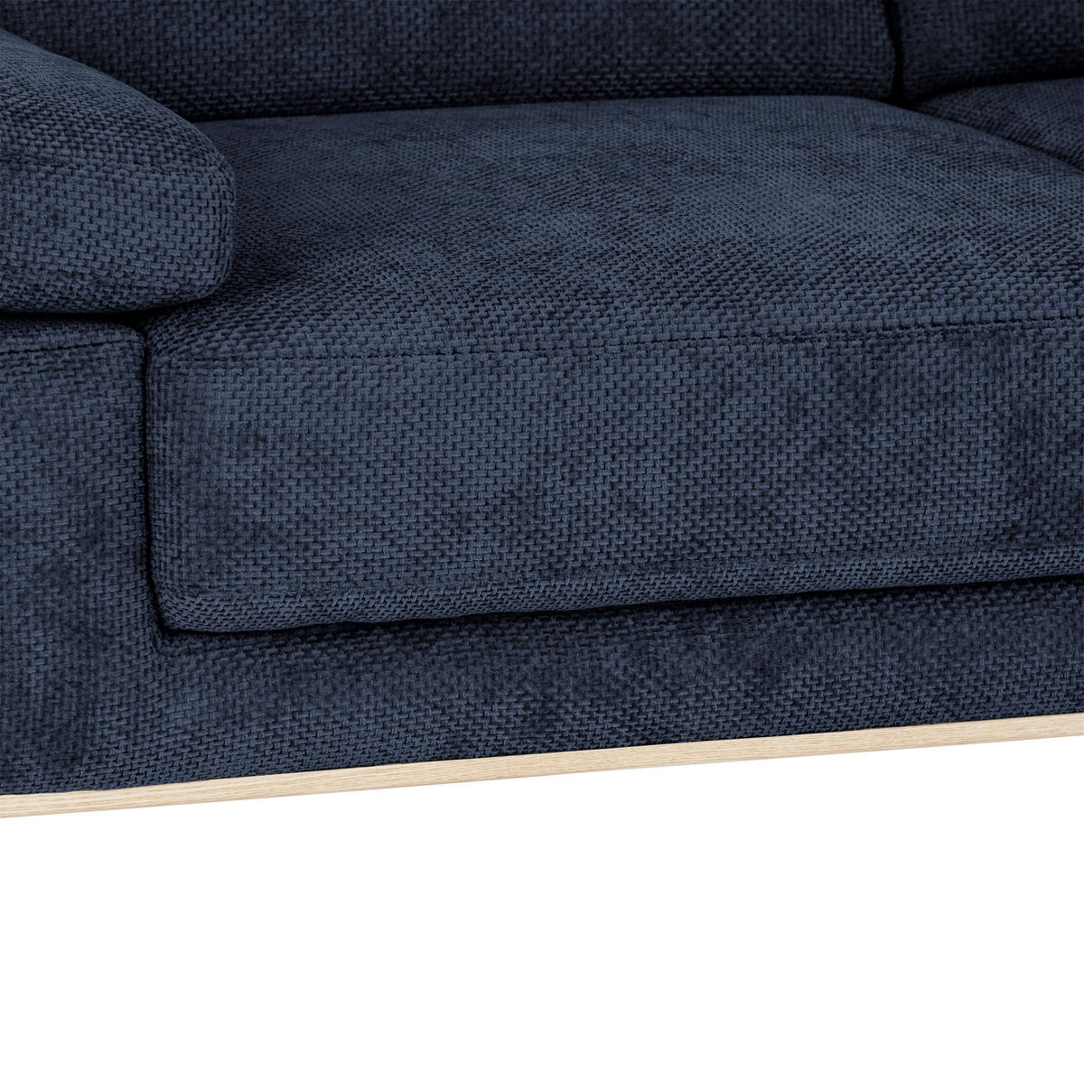 ECKSOFA in Struktur Dunkelblau  - Schwarz/Dunkelblau, Modern, Textil/Metall (283/194cm) - MID.YOU