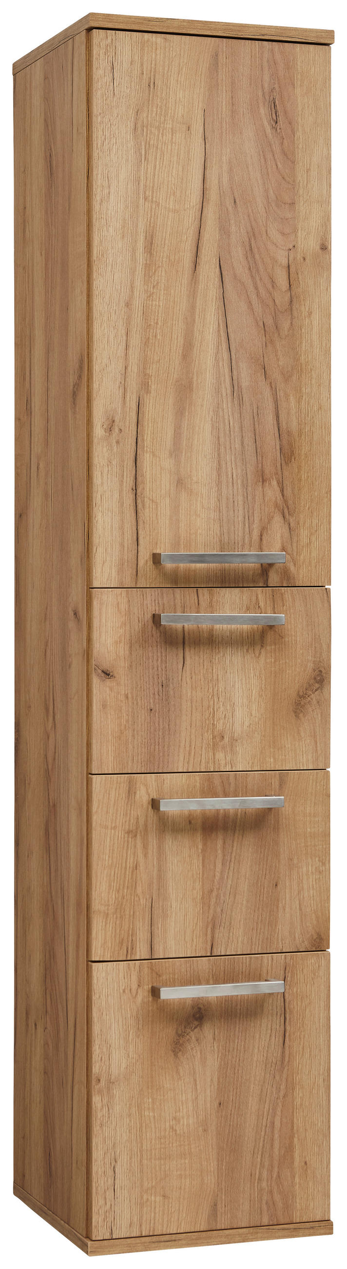 HOCHSCHRANK 35/165/37 cm  - Edelstahlfarben/Alteiche, Design, Glas/Holz (35/165/37cm) - Dieter Knoll